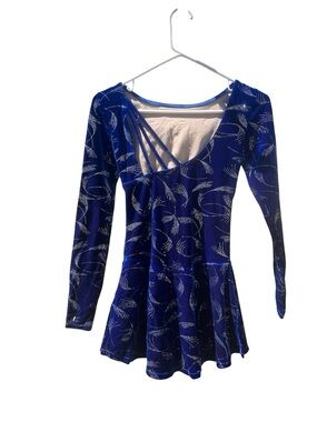 Mondor Figure Skating Dress - Adult Petite Small (S/P)(blue)